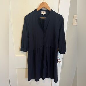 Tuckernuck Navy Crepe Royal Shirt Dress size XS